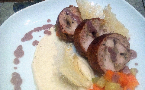 Pulykamell mozaik csicsókapürével recept fotóval Pulykamell mozaik csicsókapürével