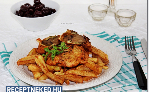 Rántott pulykamáj sajtos-zöldfűszeres bundában recept fotóval Rántott pulykamáj sajtos-zöldfűszeres bundában
