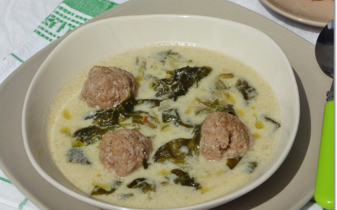 Salátaleves pulykahús gombóccal recept fotóval Salátaleves pulykahús gombóccal