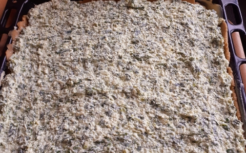 Spenótos-túrós pite rozslisztből