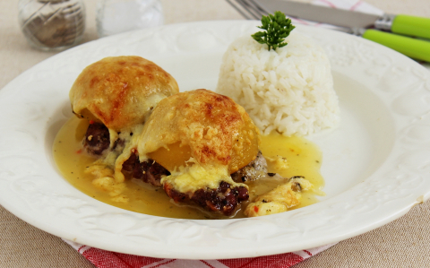 Őszibarackos-sajtos hússzelet recept fotóval Őszibarackos-sajtos hússzelet