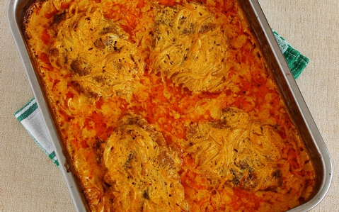 Tejfölös-hagymás hússzelet recept fotóval Tejfölös-hagymás hússzelet