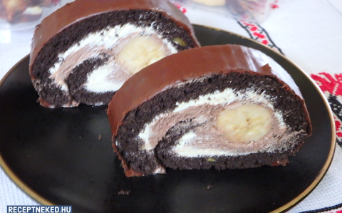 Banános-csokoládés tekercs recept fotóval Banános-csokoládés tekercs