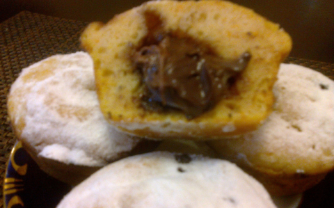 Mogyorókrémmel töltött sütőtökös muffin recept fotóval Mogyorókrémmel töltött sütőtökös muffin