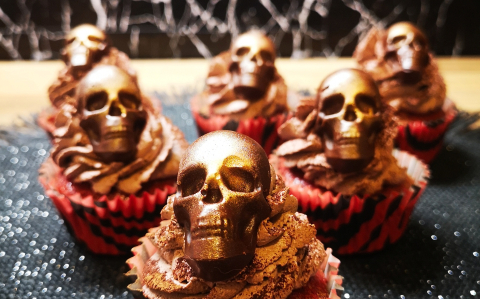 Halloweeni csokikoponyás muffin