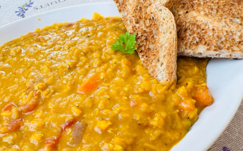 Vöröslencse dahl recept fotóval Vöröslencse dahl