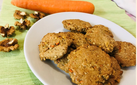 Sárgarépás-diós zabpelyhes keksz recept fotóval Sárgarépás-diós zabpelyhes keksz