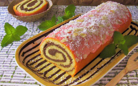 Kókuszos-puncsos tekercs recept fotóval Kókuszos-puncsos tekercs