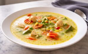 Csirkeragu leves tárkonnyal, tejszínnel