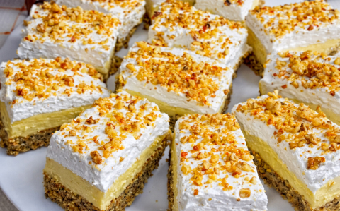 Diós-krémes szelet