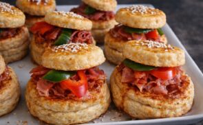 Sonkás-sajtos vendégváró kosárkák