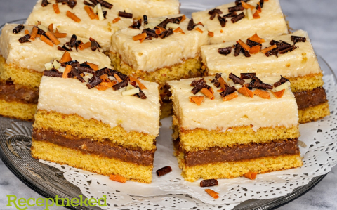 Csíkos szelet kókuszos krémmel