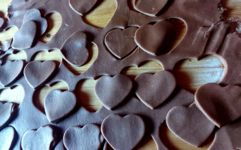 Csokoládé szívek lekvárral töltve