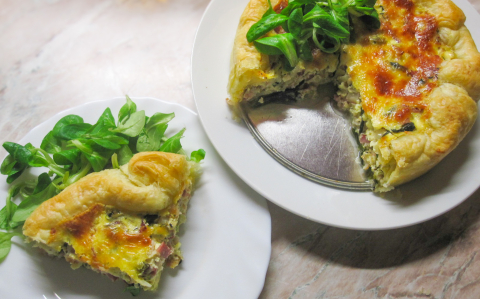 Baconös quiche