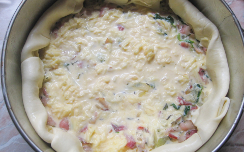 Baconös quiche