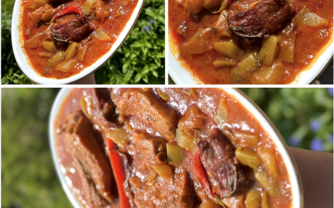 Tökpörkölt oldalassal recept fotóval Tökpörkölt oldalassal