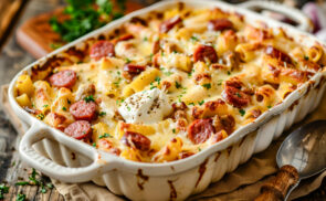 Sajtos kolbászos penne