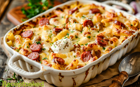Sajtos kolbászos penne