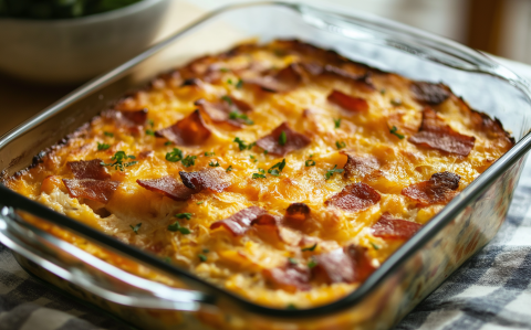 Sajtos-baconös rakott csirkemell recept fotóval Sajtos-baconös rakott csirkemell