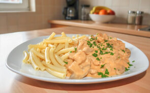 Tejfölös gombás sertéstokány