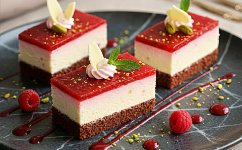 Málnás túrókrémes szelet