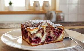 Meggyes márványsüti