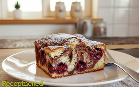 Meggyes márványsüti