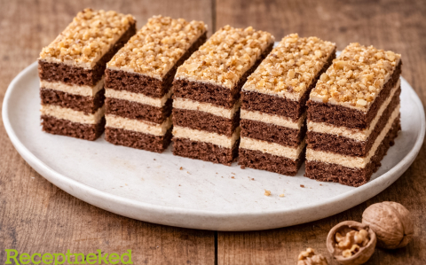 Diós, karamellás szelet