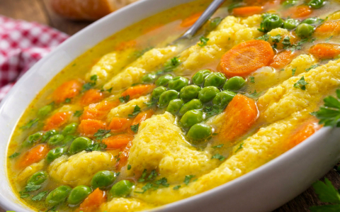 Borsóleves grízgaluskával