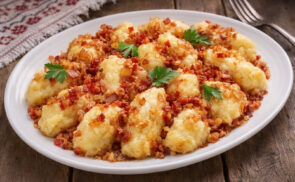 Szalonnás, hagymás ganca